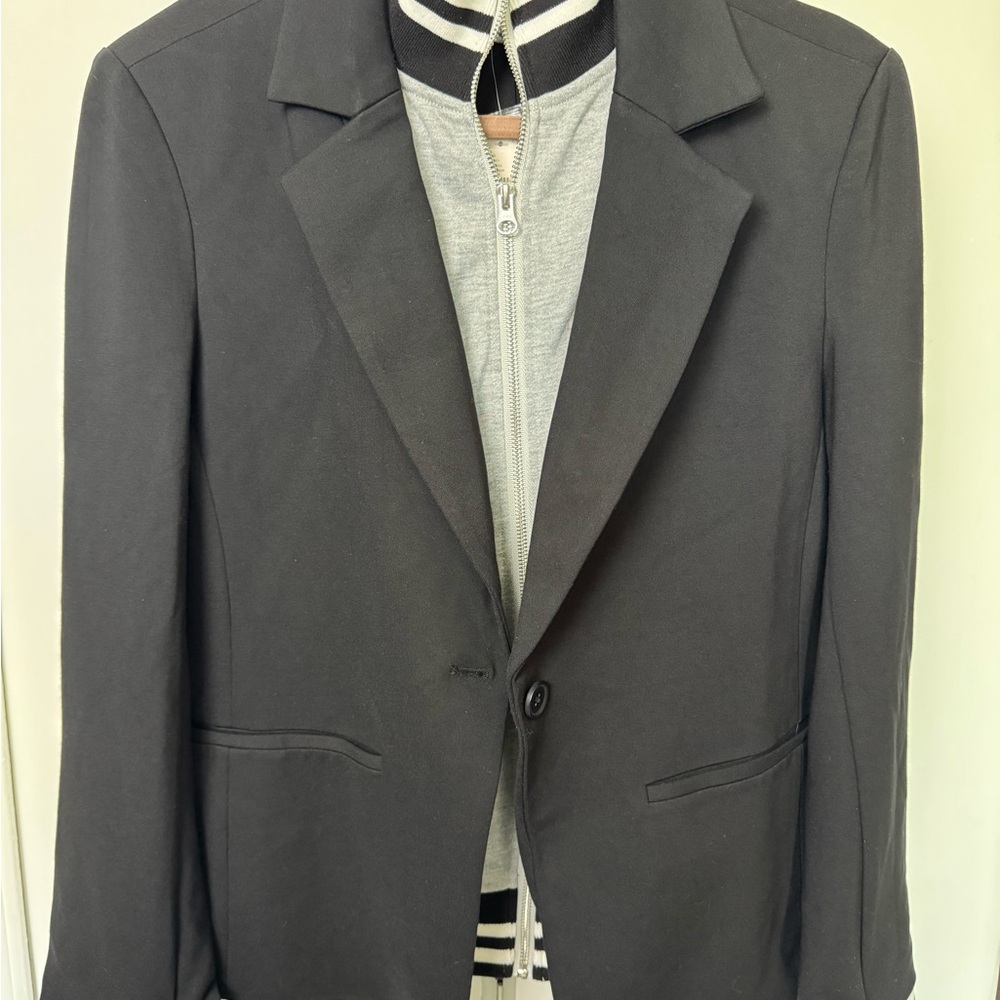 Anthropologie Black Sport Coat with Notched Lapels